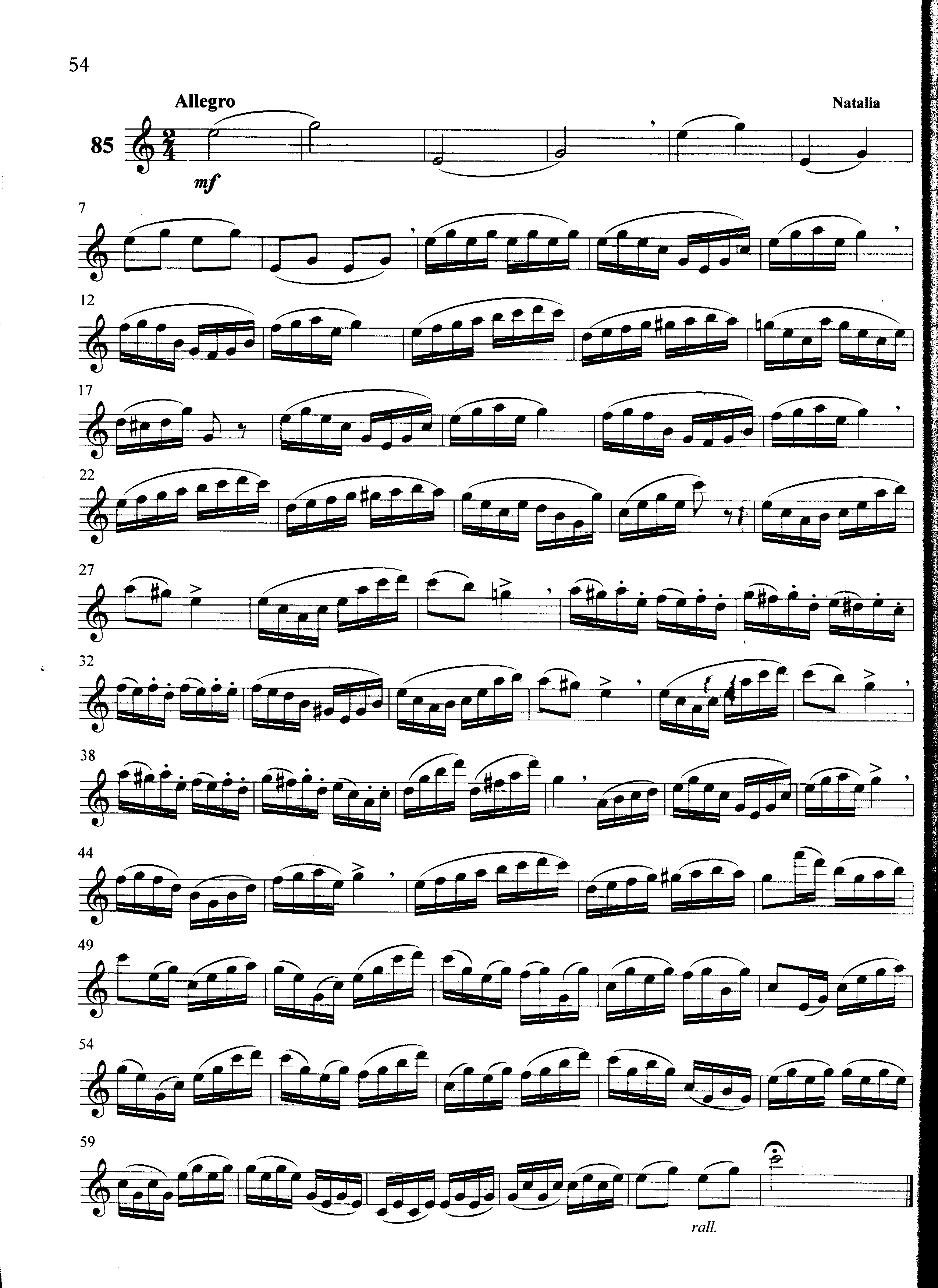 萨克斯管练习曲第100—054页萨克斯曲谱（图1）