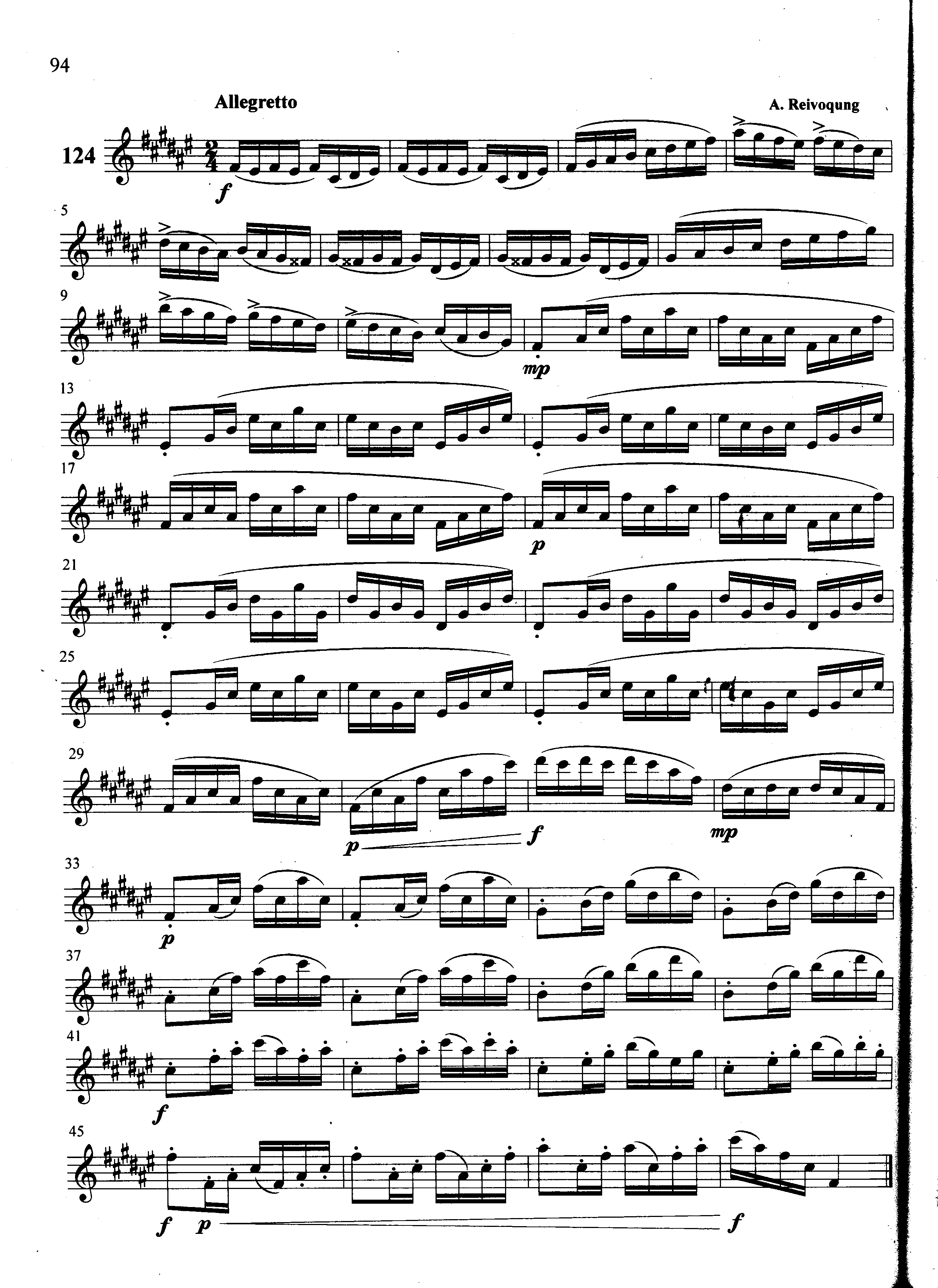 萨克斯管练习曲第100—094页萨克斯曲谱（图1）