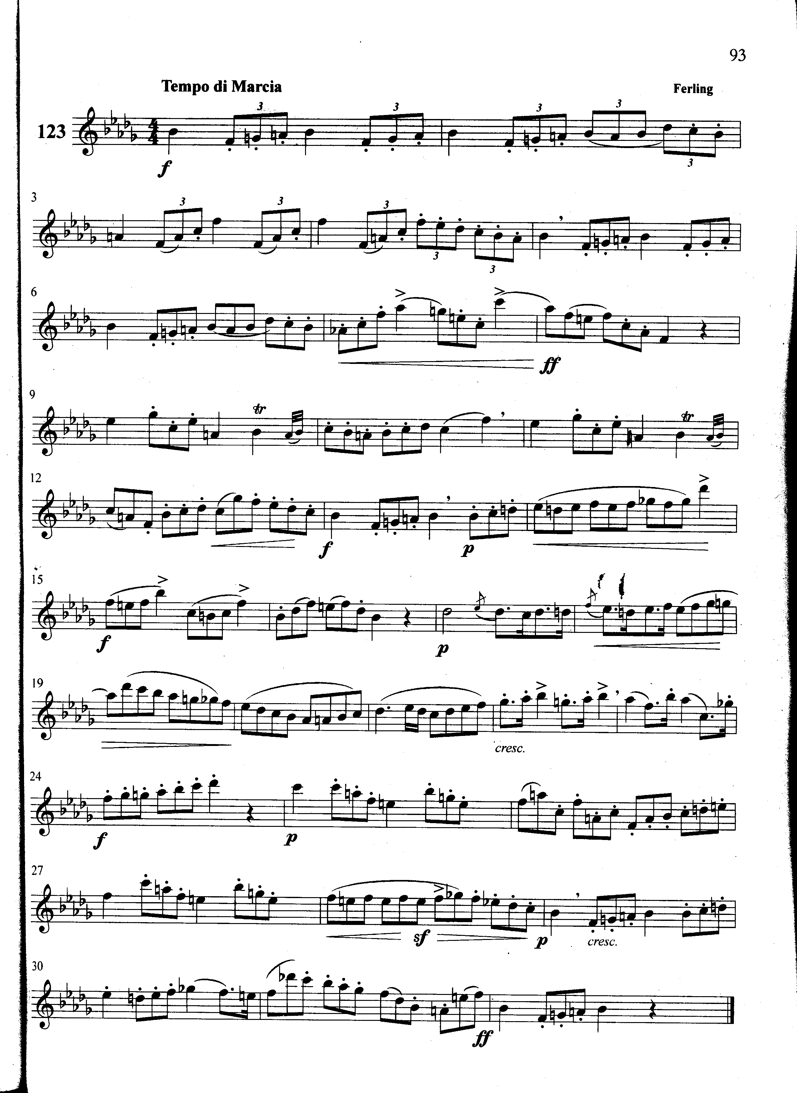 萨克斯管练习曲第100—093页萨克斯曲谱（图1）
