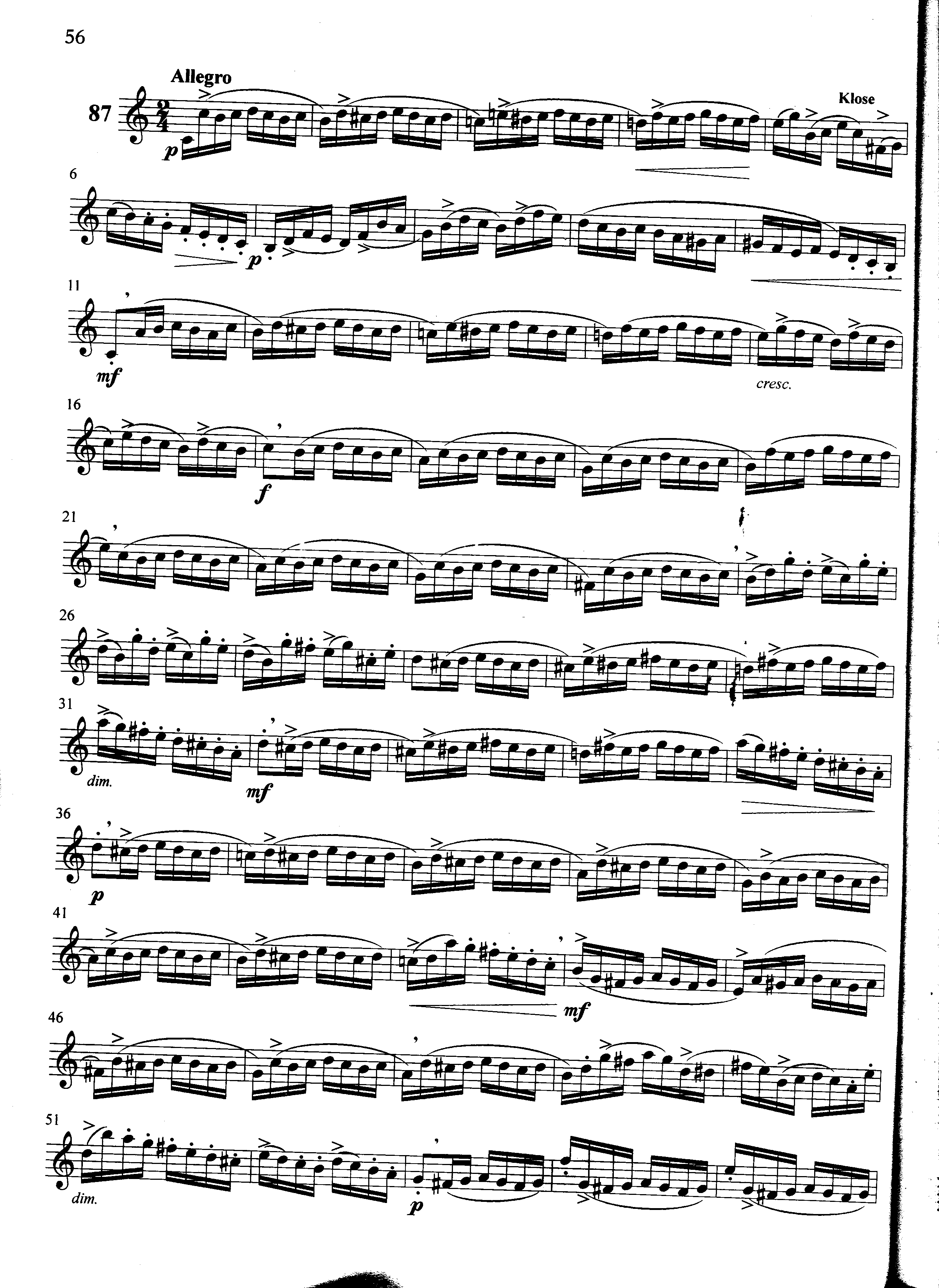 萨克斯管练习曲第100—056页萨克斯曲谱（图1）