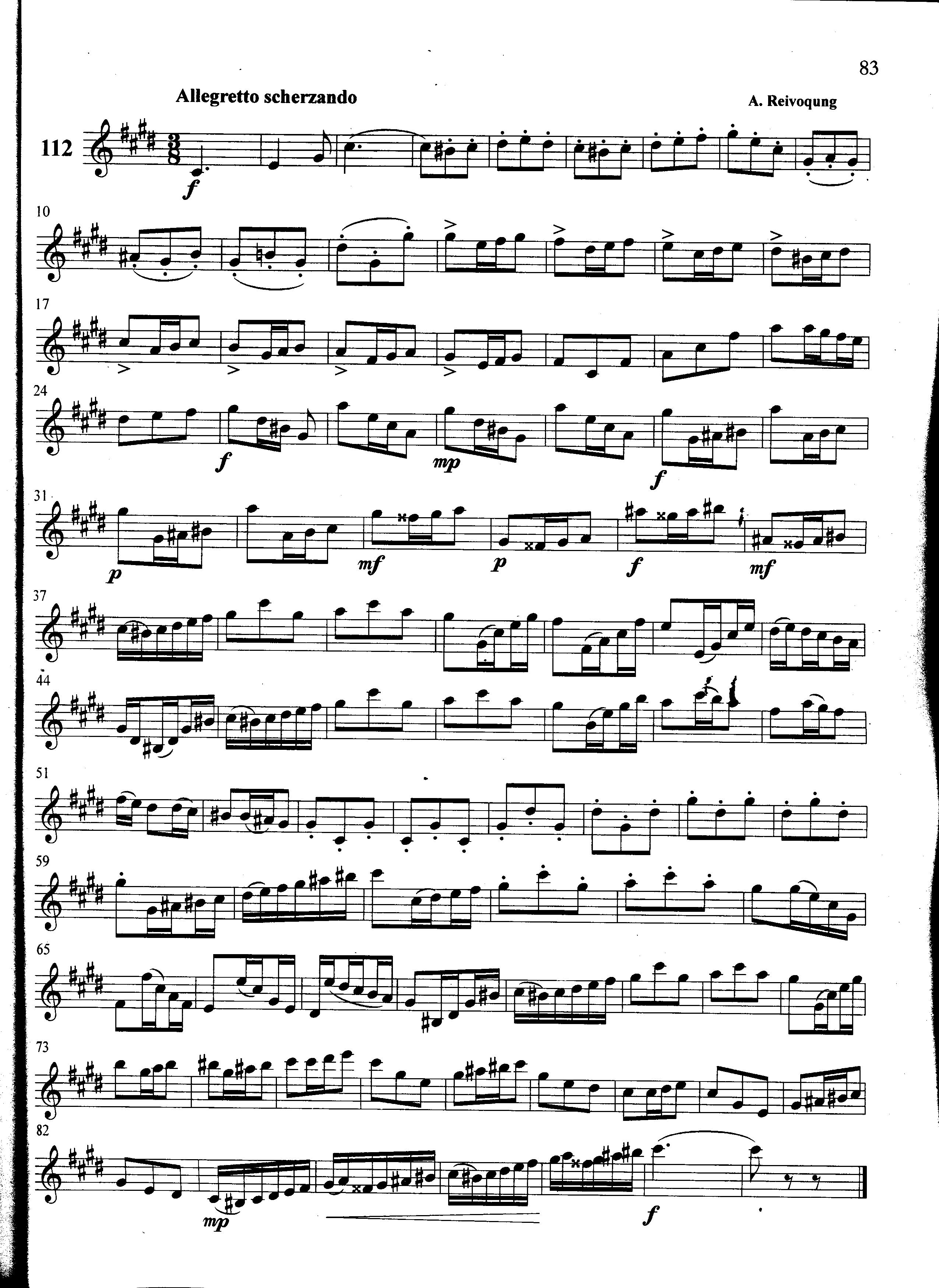 萨克斯管练习曲第100—083页萨克斯曲谱（图1）