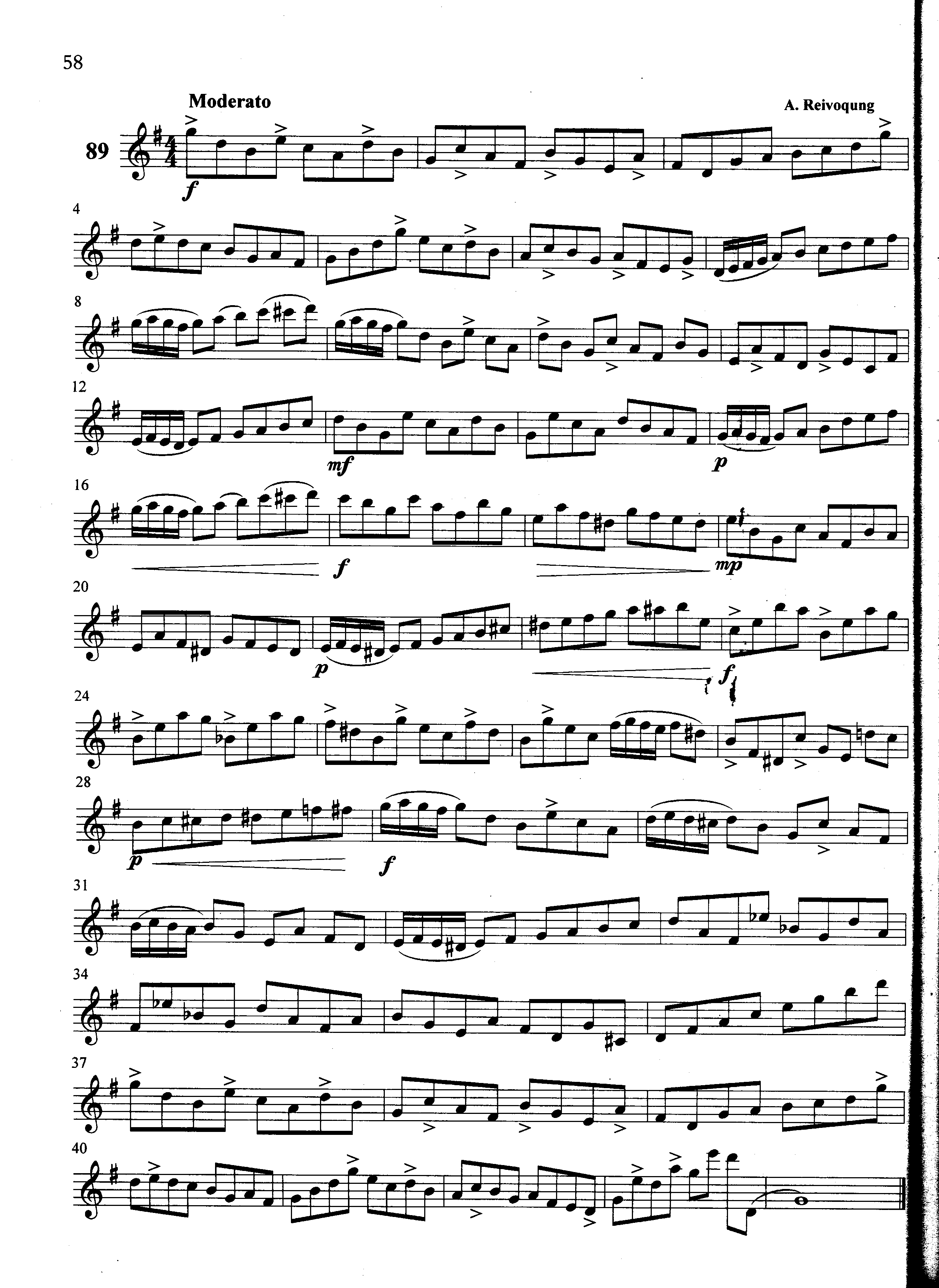 萨克斯管练习曲第100—058页萨克斯曲谱（图1）