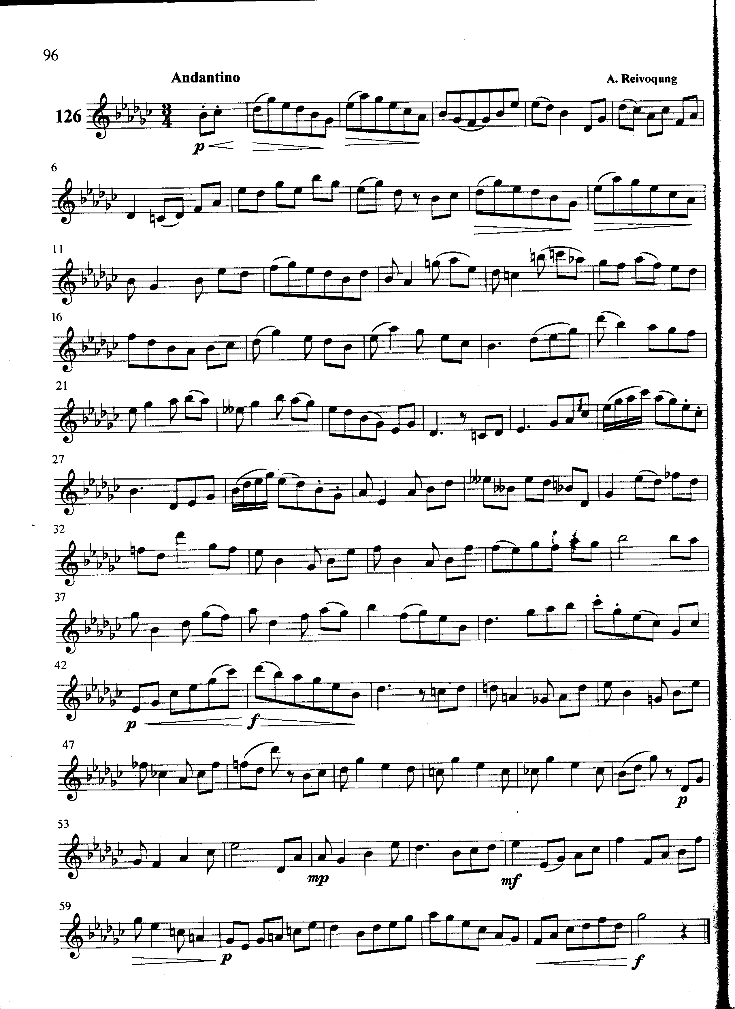萨克斯管练习曲第100—096页萨克斯曲谱（图1）
