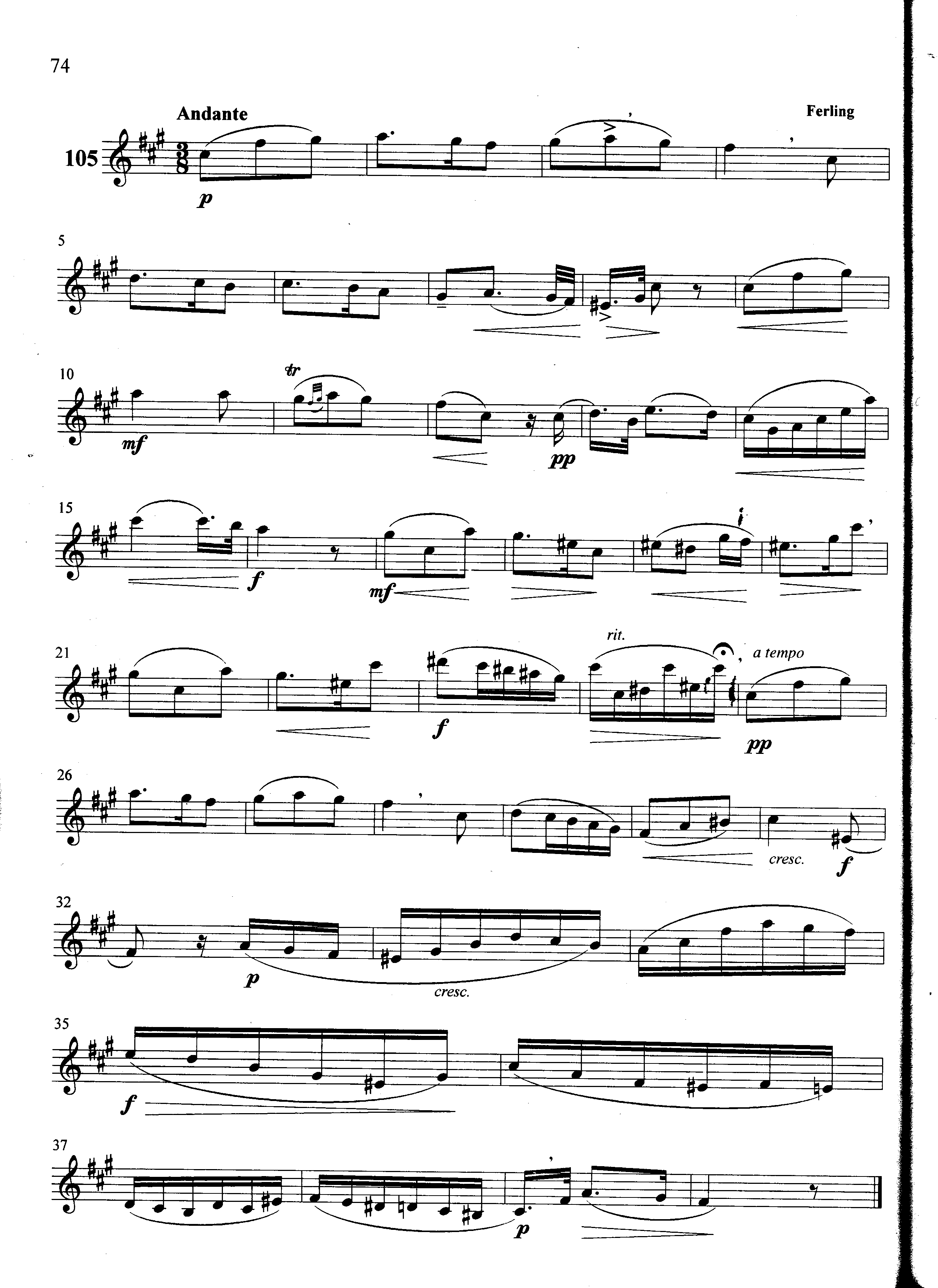 萨克斯管练习曲第100—074页萨克斯曲谱（图1）