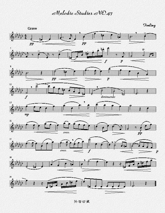 四十八首旋律练习曲之四十七萨克斯曲谱（图1）