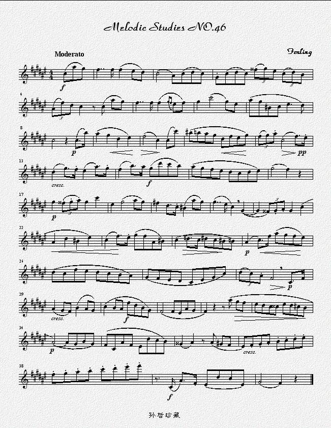 四十八首旋律练习曲之四十六萨克斯曲谱（图1）