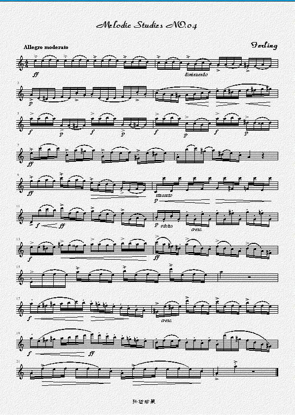 四十八首旋律练习曲之四萨克斯曲谱（图1）
