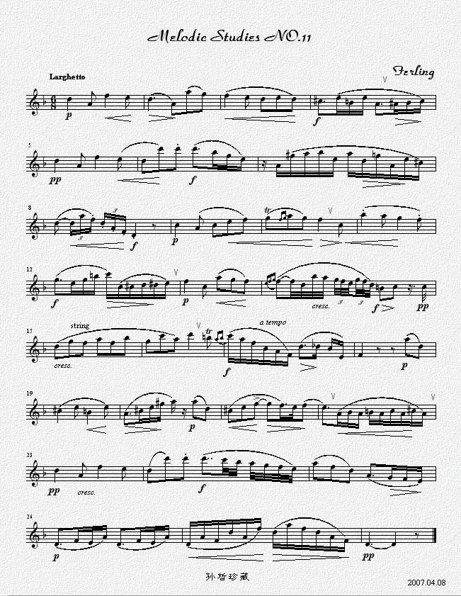 四十八首旋律练习曲之十一萨克斯曲谱（图1）