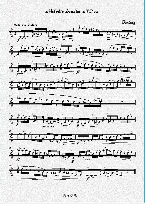 四十八首旋律练习曲之二萨克斯曲谱（图1）