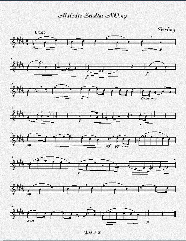 四十八首旋律练习曲之三十九萨克斯曲谱（图1）