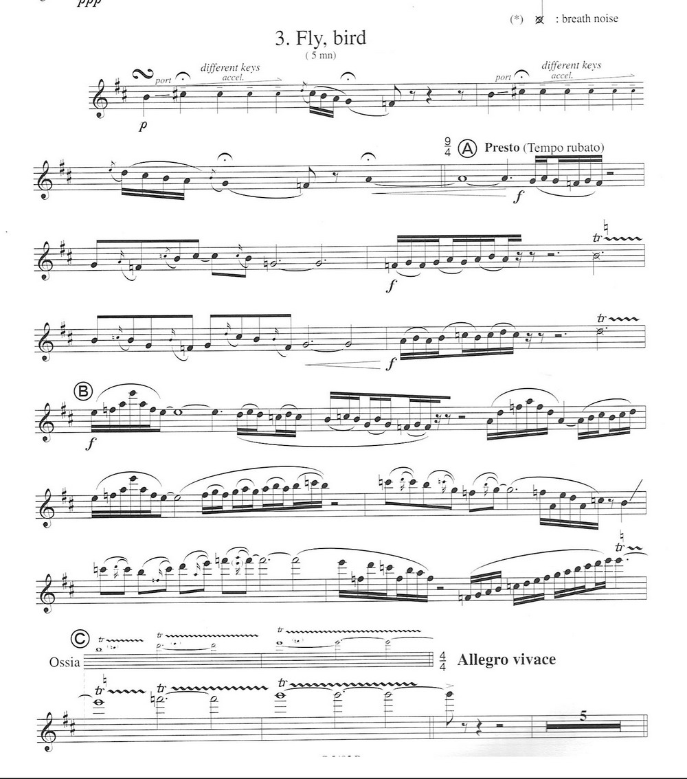 须川展也的《Fuzzy Bird Sonata》(Fly, Bird)毛绒鸟奏鸣曲三萨克斯曲谱（图1）