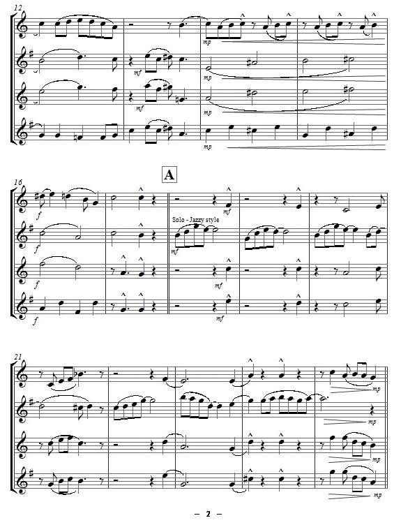 Yellow Jazz（saxophone quartet [四重奏]）萨克斯曲谱（图2）