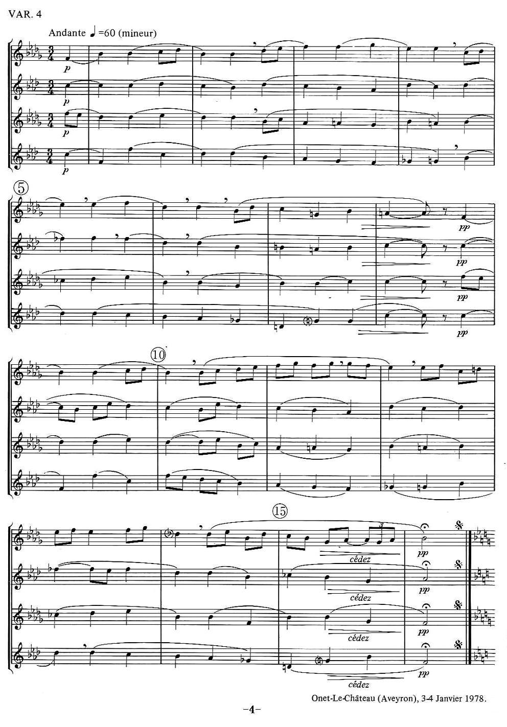 jean Bouvard 编写的6首萨克斯四重奏之六萨克斯曲谱（图4）