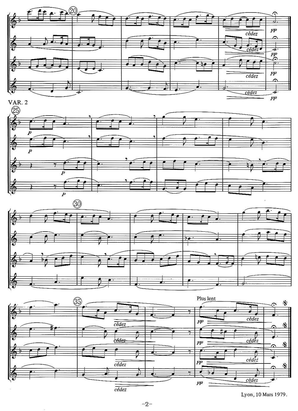 jean Bouvard 编写的6首萨克斯四重奏之五萨克斯曲谱（图2）