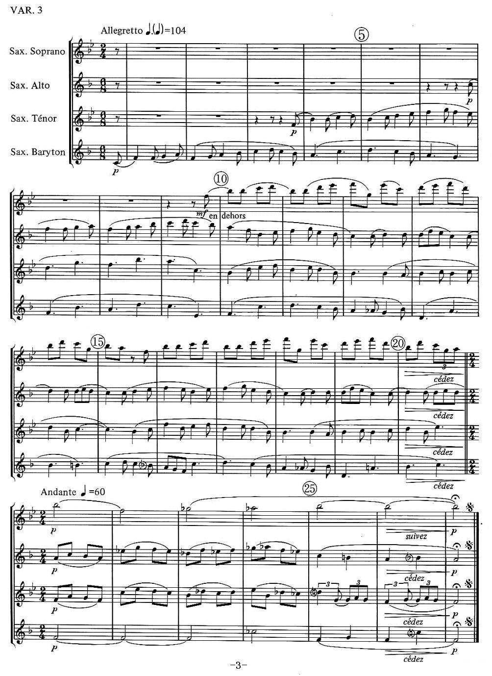 jean Bouvard 编写的6首萨克斯四重奏之六萨克斯曲谱（图3）