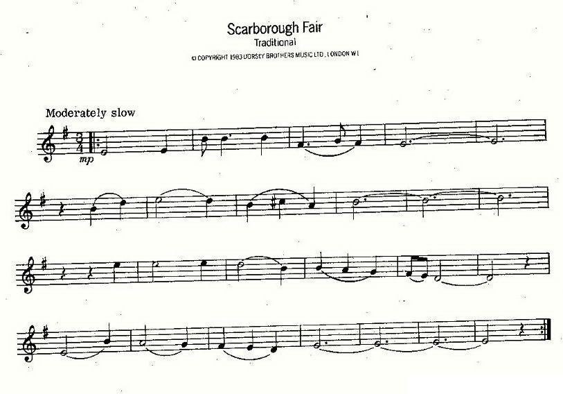 Scarborough Fair（史卡保罗市集）萨克斯曲谱（图1）