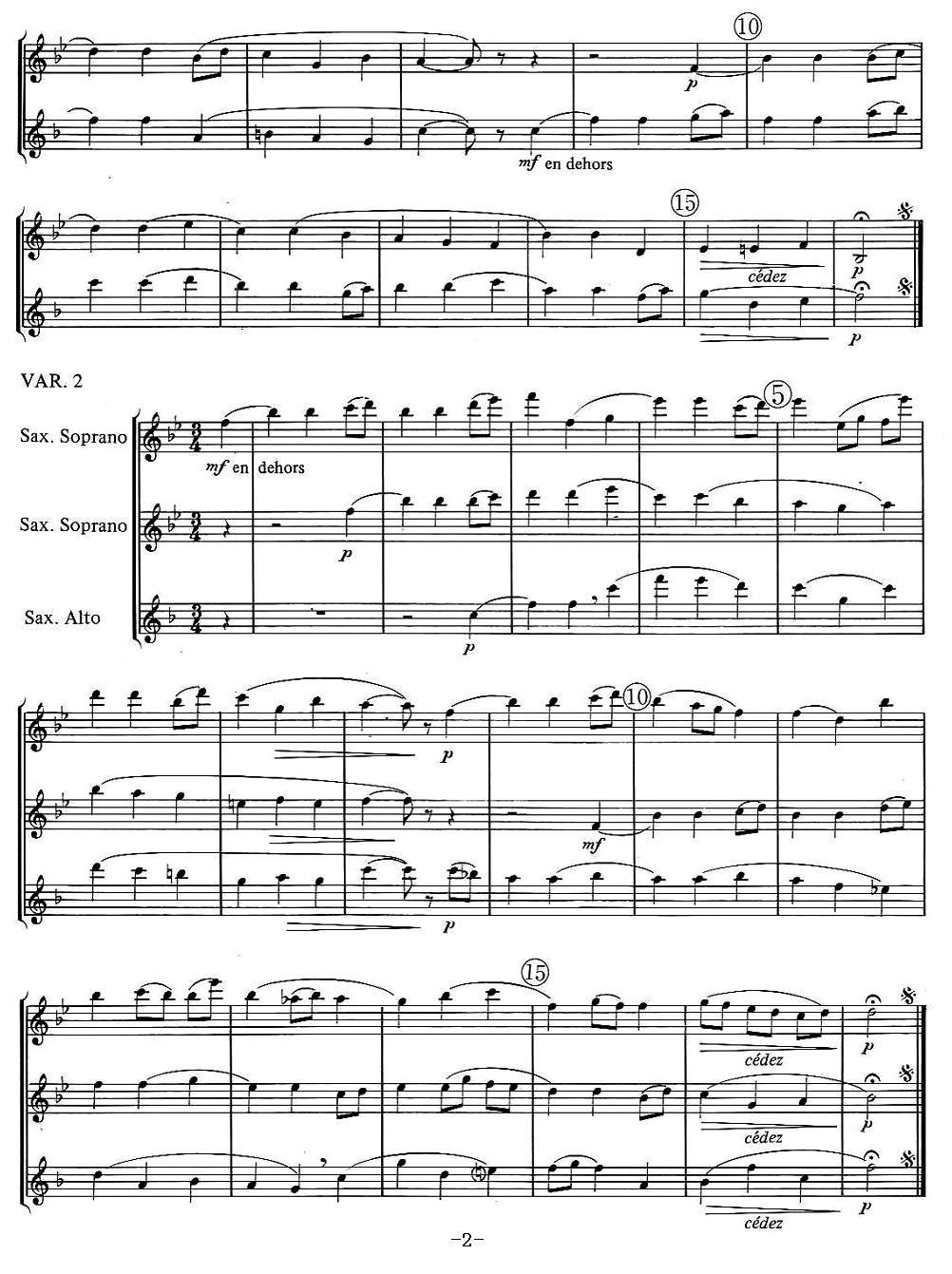 jean Bouvard 编写的6首萨克斯四重奏之六萨克斯曲谱（图2）