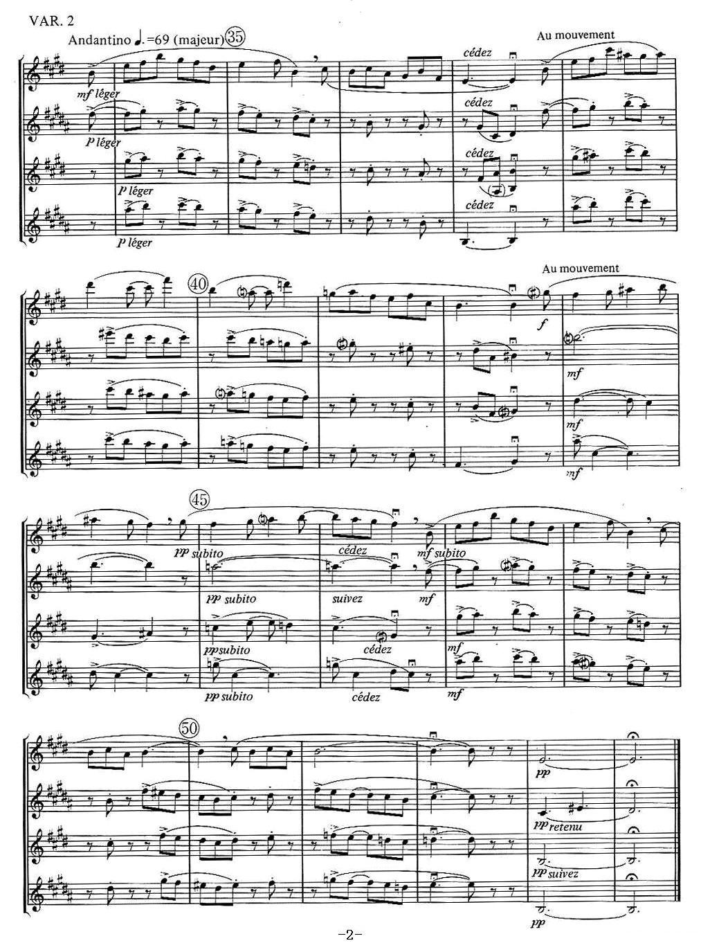 jean Bouvard 编写的6首萨克斯四重奏之二萨克斯曲谱（图2）