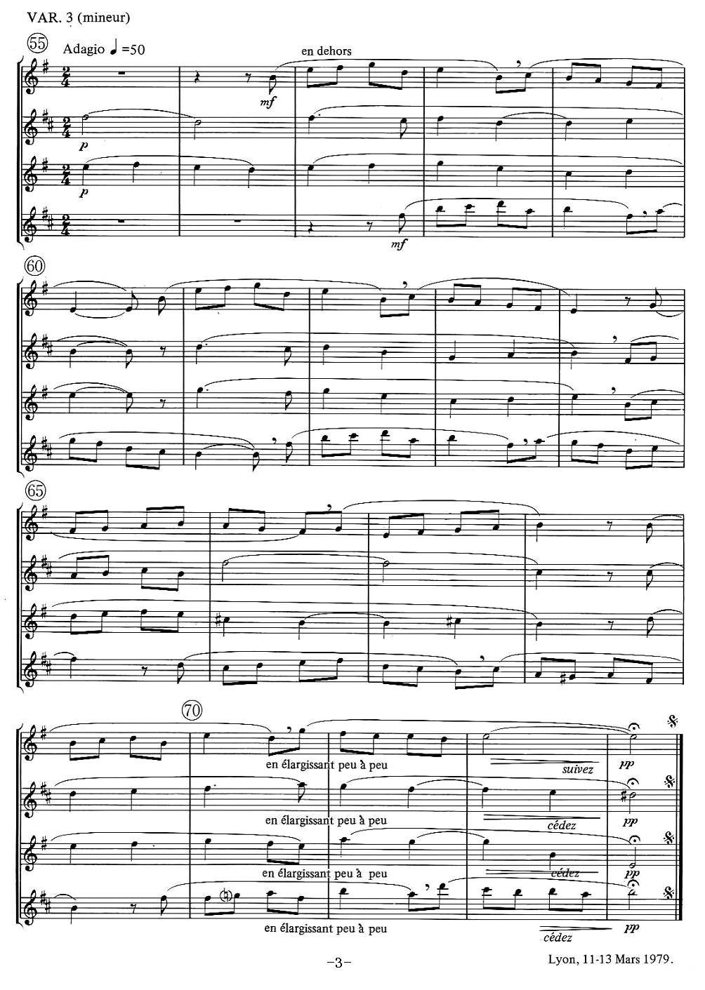 jean Bouvard 编写的6首萨克斯四重奏之二萨克斯曲谱（图3）