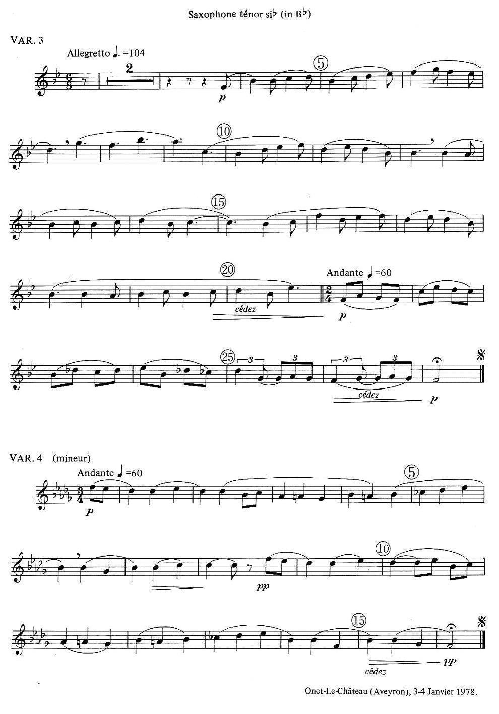 jean Bouvard 编写的6首萨克斯四重奏（次中音萨克斯分谱）萨克斯曲谱（图7）