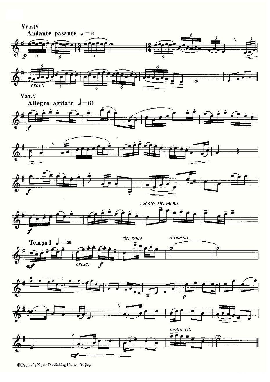 22首中国民歌乐谱之22、“蓝花花”主题与变奏萨克斯曲谱（图2）