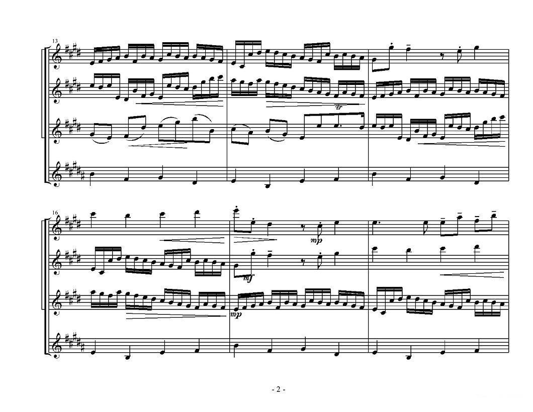 Kanon in D Dur（卡农四重奏）萨克斯曲谱（图2）