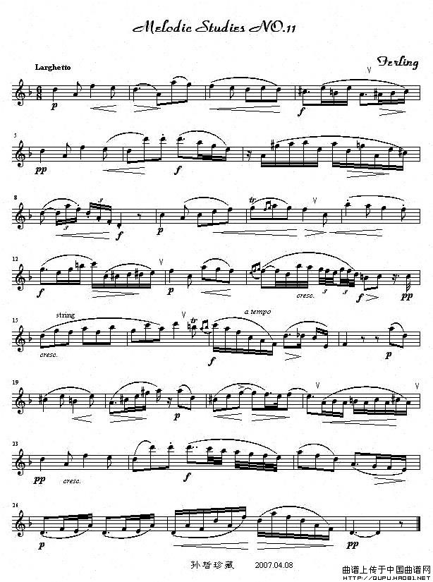 四十八首旋律练习曲之十一萨克斯曲谱（图1）