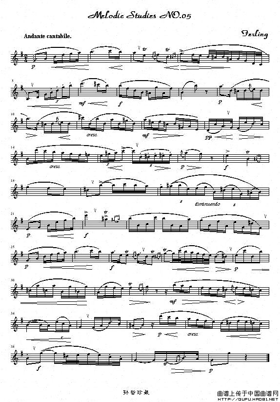 四十八首旋律练习曲之五萨克斯曲谱（图1）