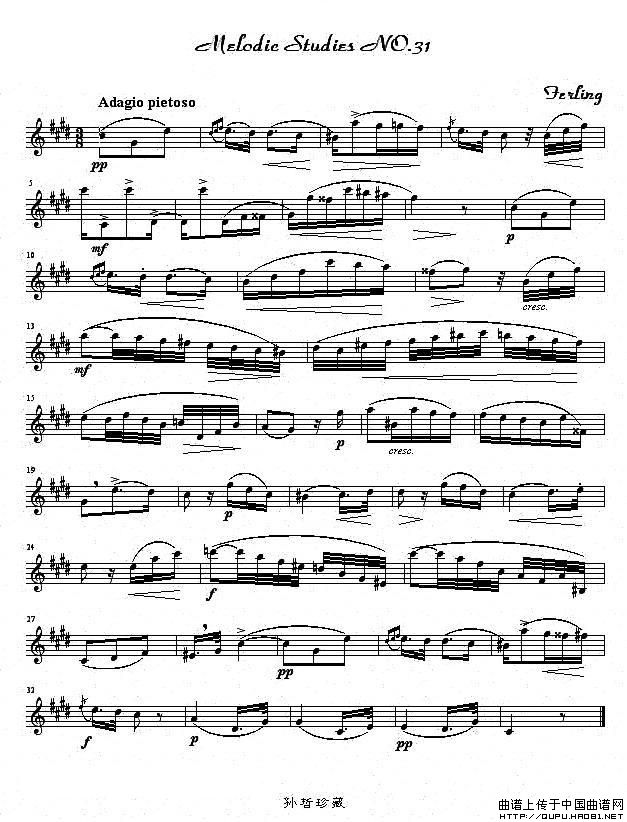 四十八首旋律练习曲之三十一萨克斯曲谱（图1）