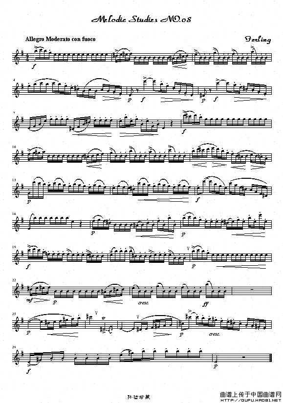 四十八首旋律练习曲之八萨克斯曲谱（图1）
