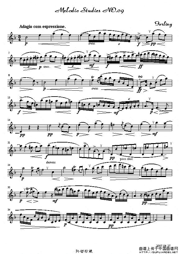 四十八首旋律练习曲之九萨克斯曲谱（图1）