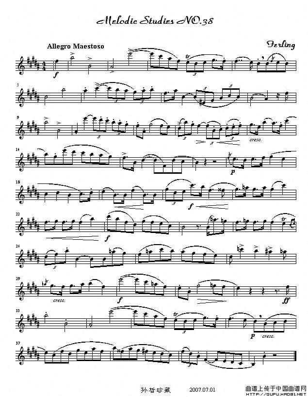 四十八首旋律练习曲之三十八萨克斯曲谱（图1）
