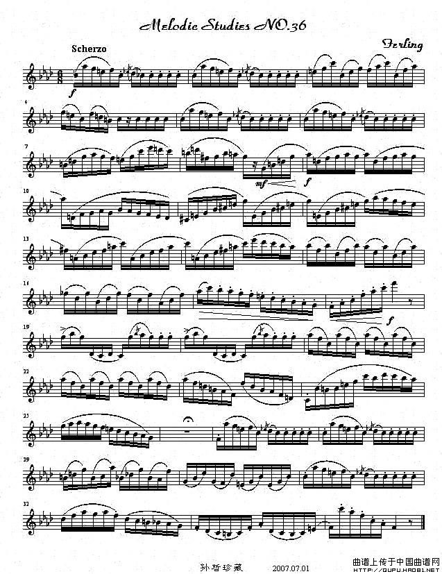 四十八首旋律练习曲之三十六萨克斯曲谱（图1）