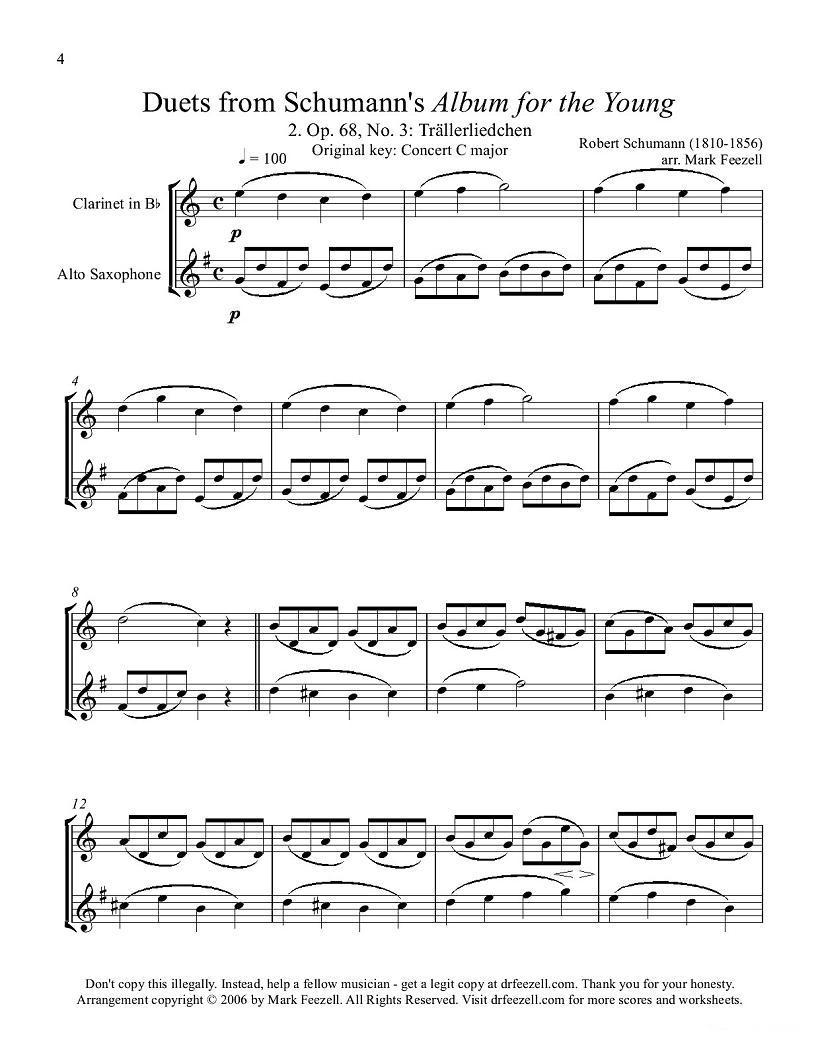 Robert Schumann-中音萨克斯练习曲萨克斯曲谱（图4）