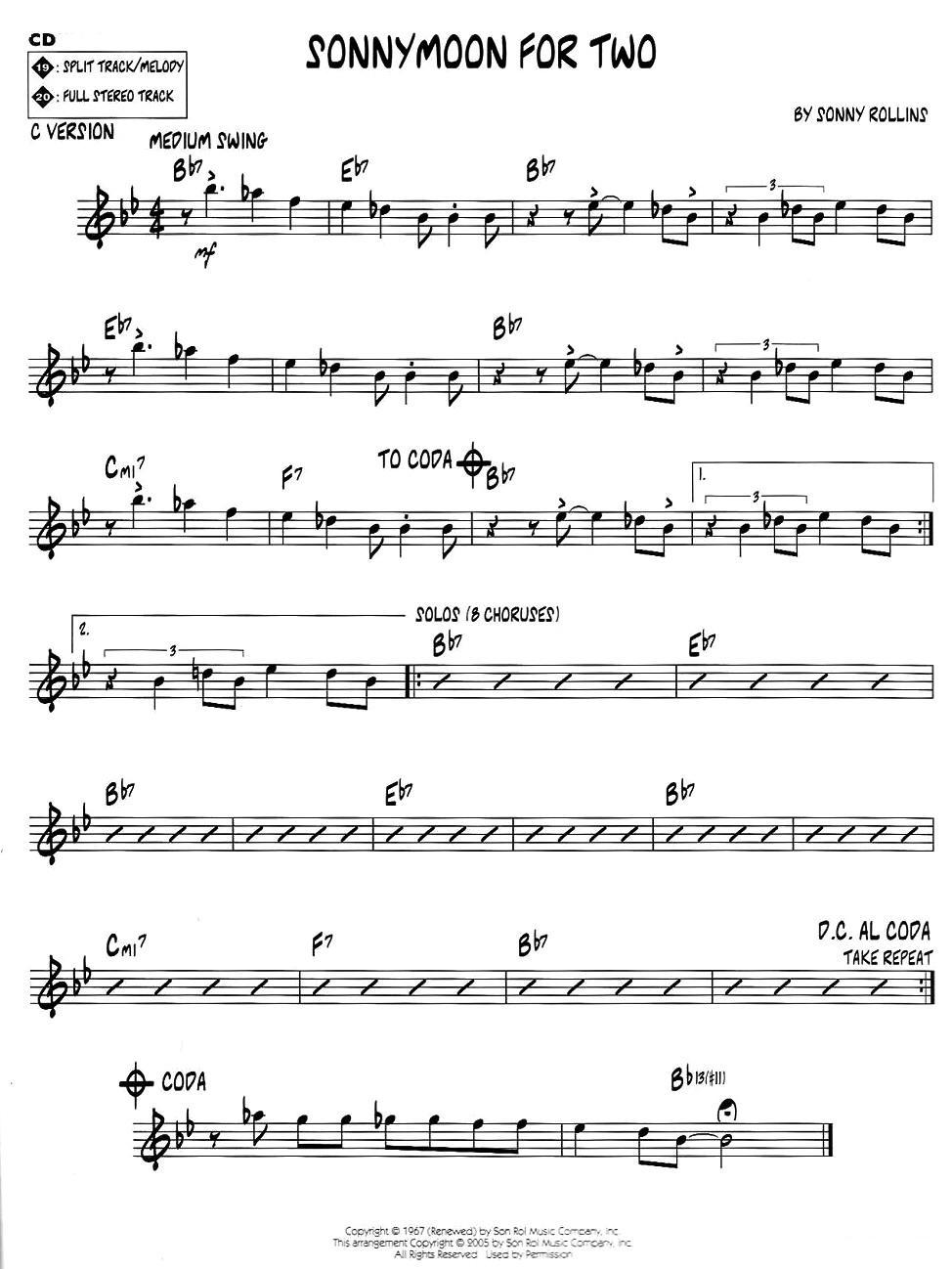 SONNYMOON FOR TWO（jazz系列萨克斯谱）萨克斯曲谱（图1）