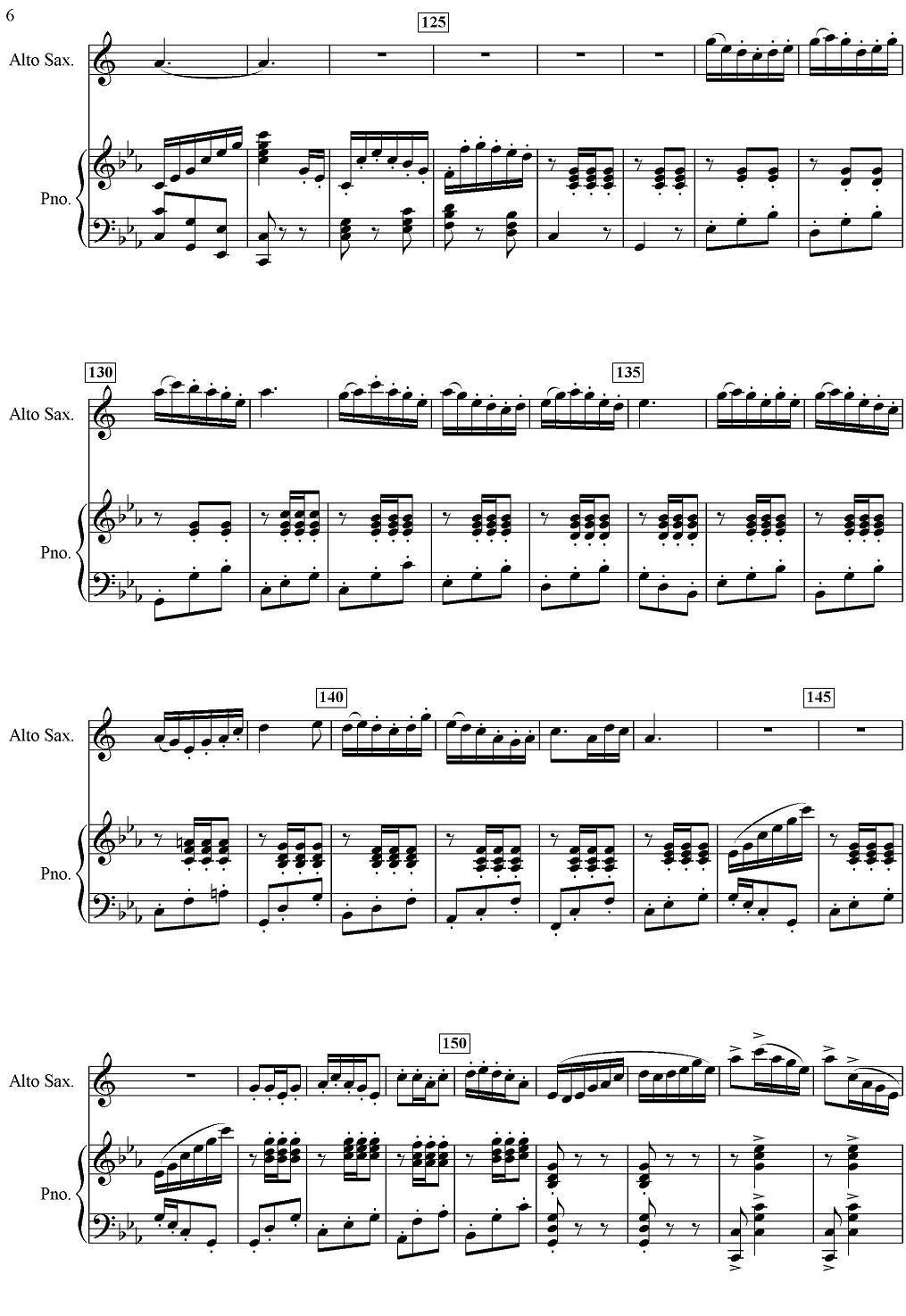 茶山上的秋趣（中音萨克斯+钢琴）萨克斯曲谱（图6）