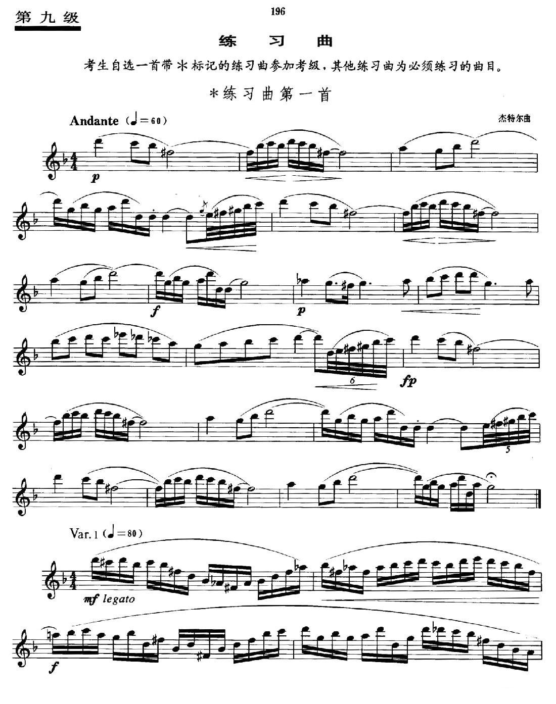 萨克斯管业余考级九级练习曲第一首萨克斯曲谱（图1）