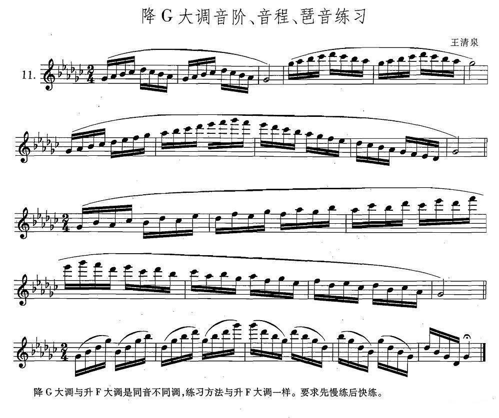 萨克斯练习曲合集（5—11）降G大调音阶、音程、琶音练习萨克斯曲谱（图1）