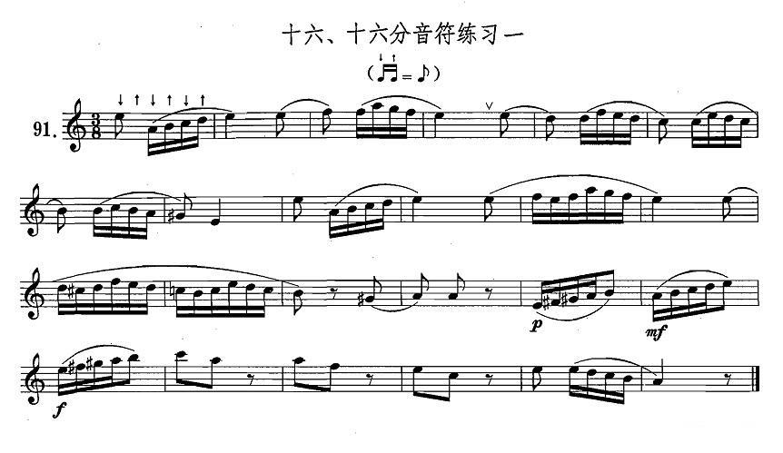 萨克斯练习曲合集（1—16）十六分音符练习一萨克斯曲谱（图1）