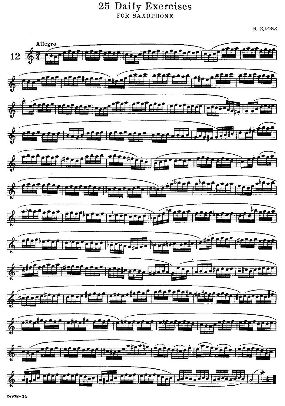klose - 25首萨克斯练习曲（12）萨克斯曲谱（图1）