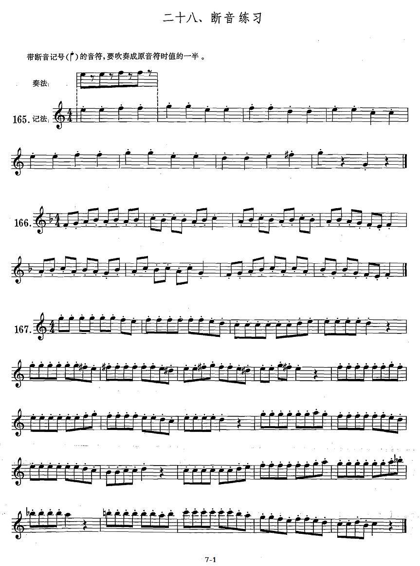 萨克斯练习曲合集（1—28）断音练习萨克斯曲谱（图1）