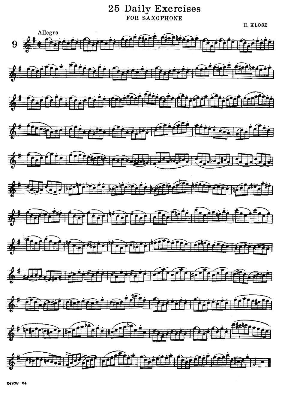 klose - 25首萨克斯练习曲（9）萨克斯曲谱（图1）