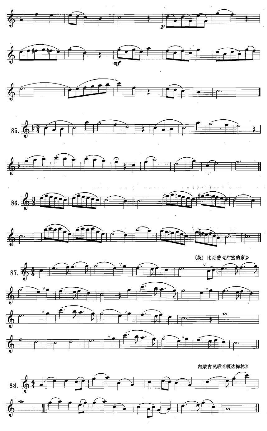 萨克斯练习曲合集（1—14）降E（升D）音指法练习萨克斯曲谱（图2）