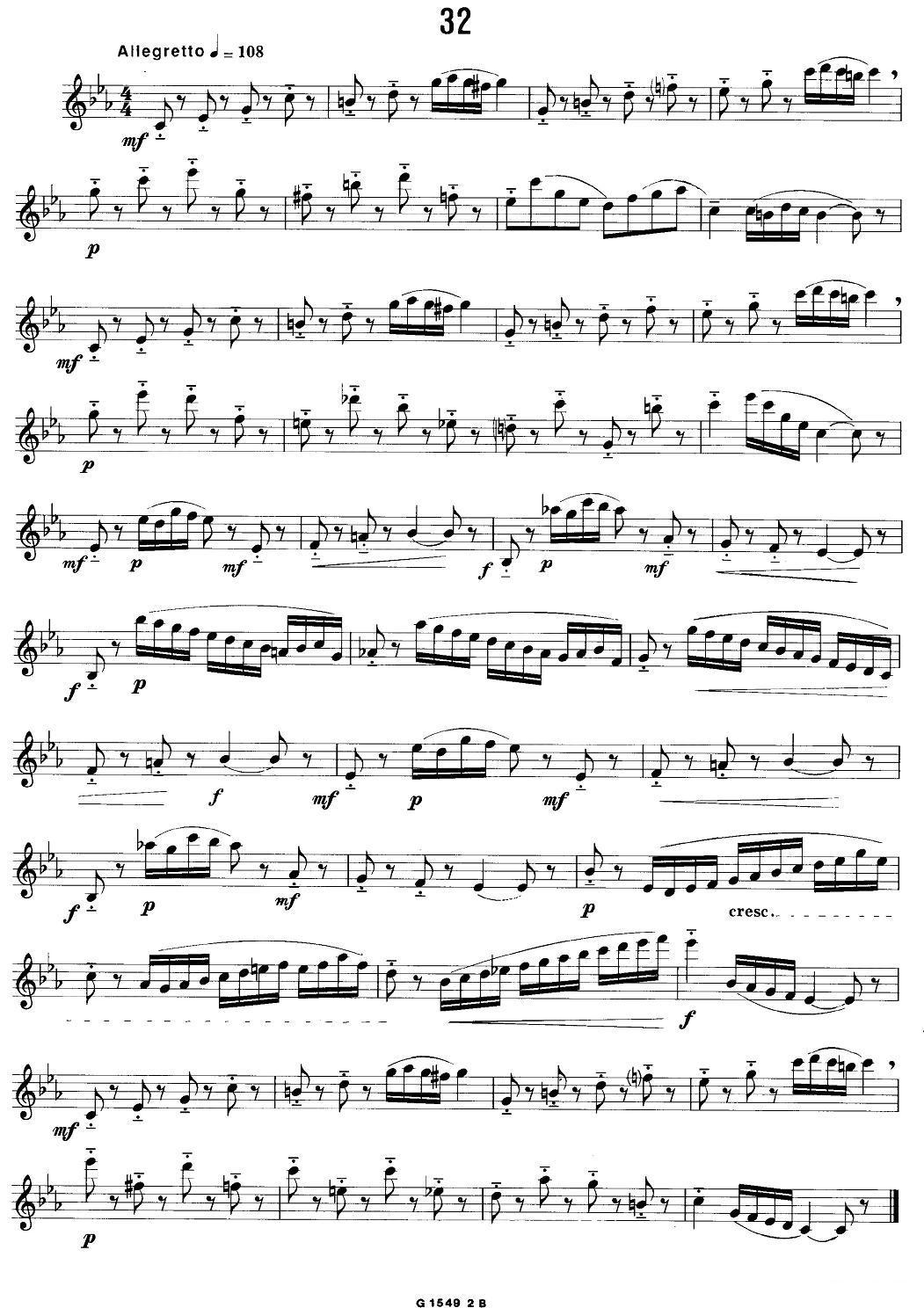 50首经典萨克斯管练习曲（32—41）萨克斯曲谱（图2）