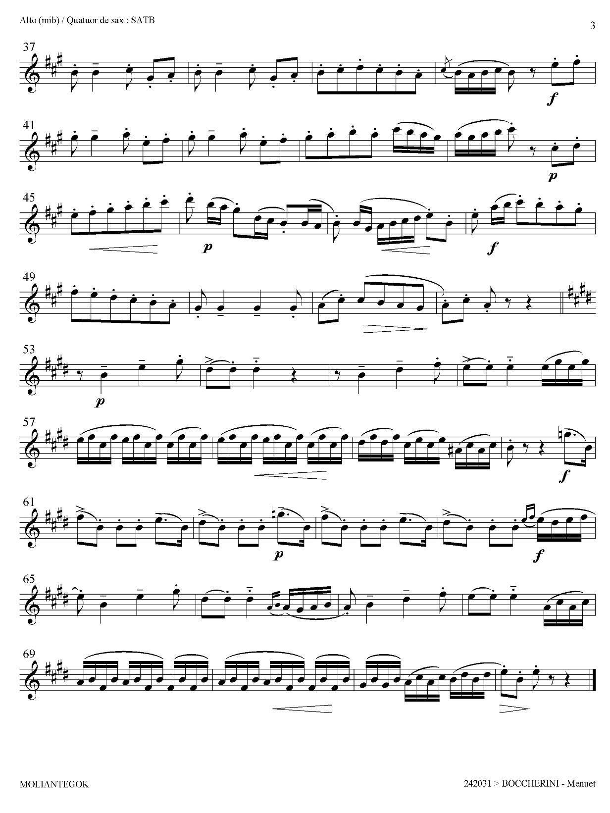 Quintette Op.11 No.5（四重奏分谱）萨克斯曲谱（图2）