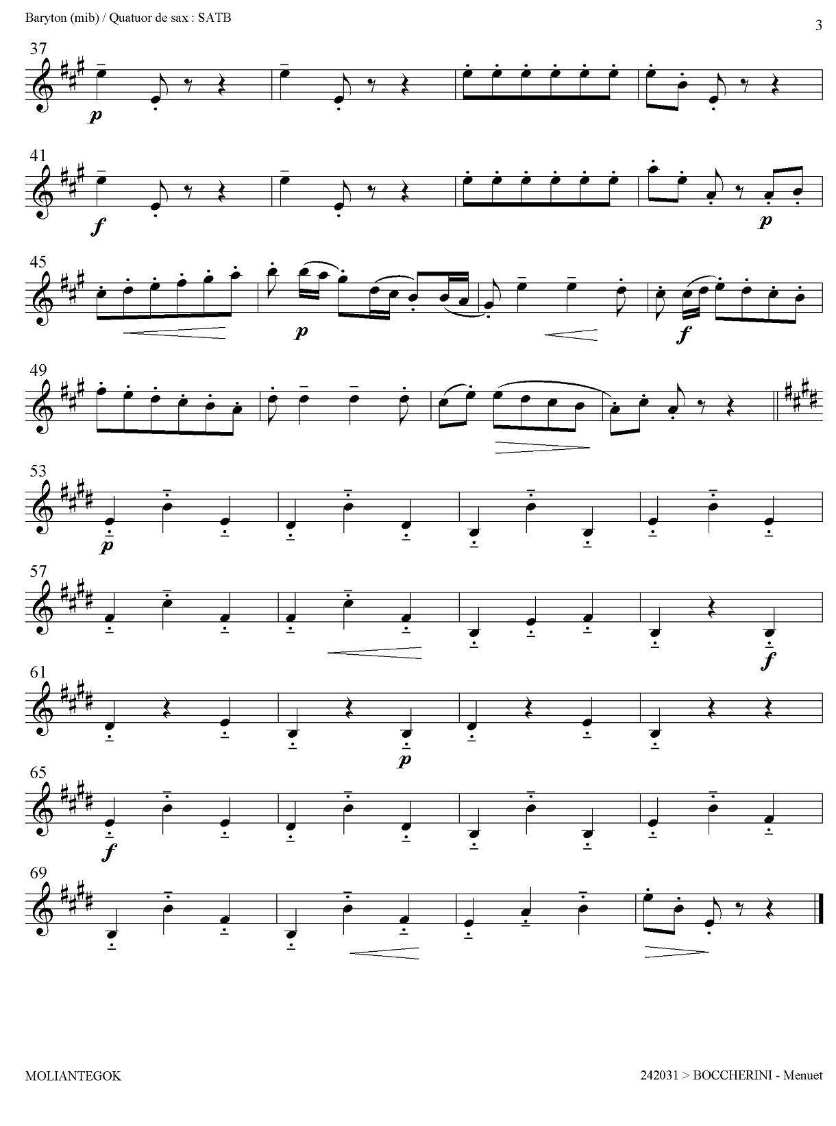 Quintette Op.11 No.5（四重奏分谱）萨克斯曲谱（图4）