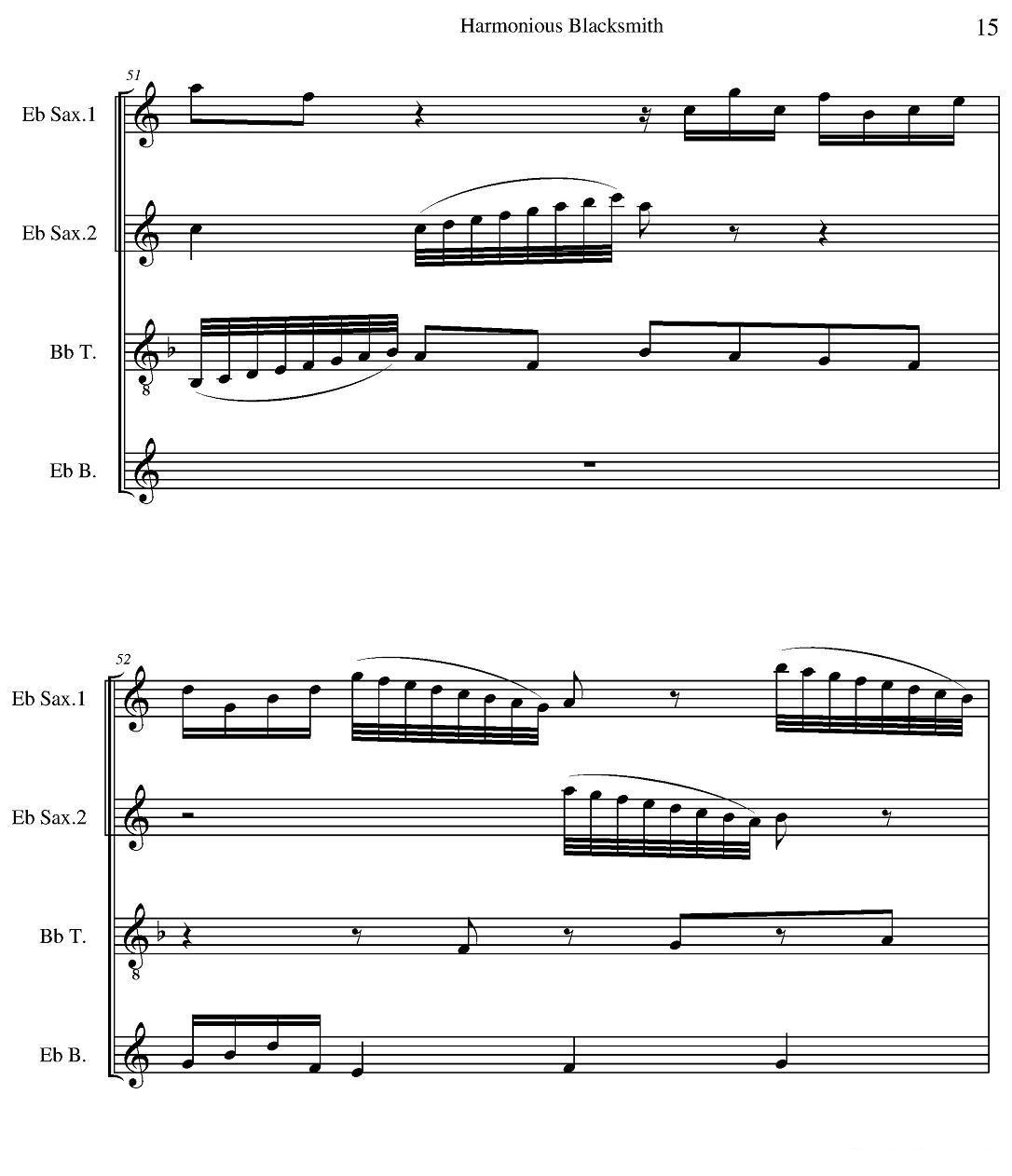Harmonious Blacksmith（快乐的铁匠）（四重奏）萨克斯曲谱（图15）