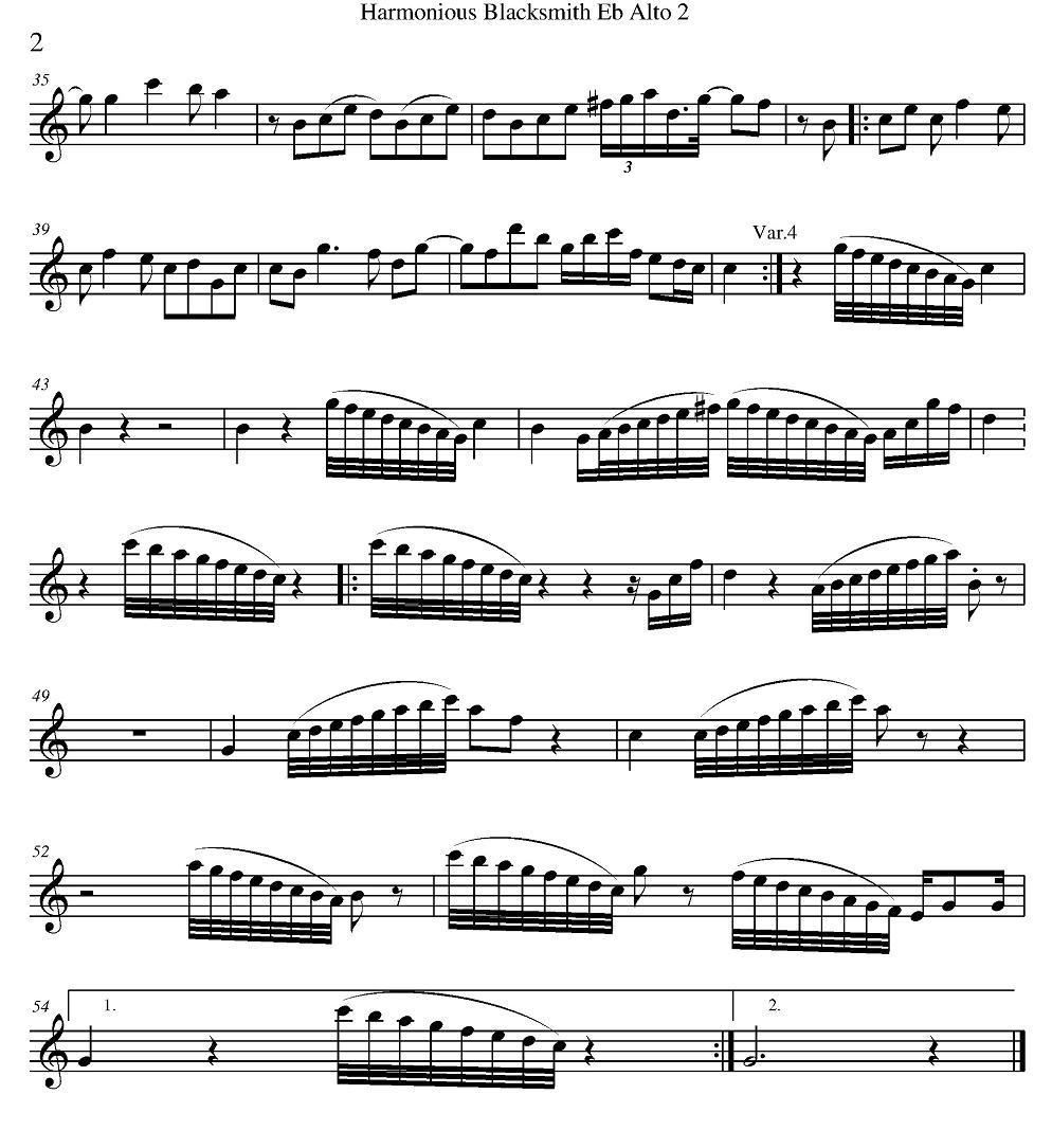 Harmonious Blacksmith（快乐的铁匠）（四重奏分谱）萨克斯曲谱（图4）
