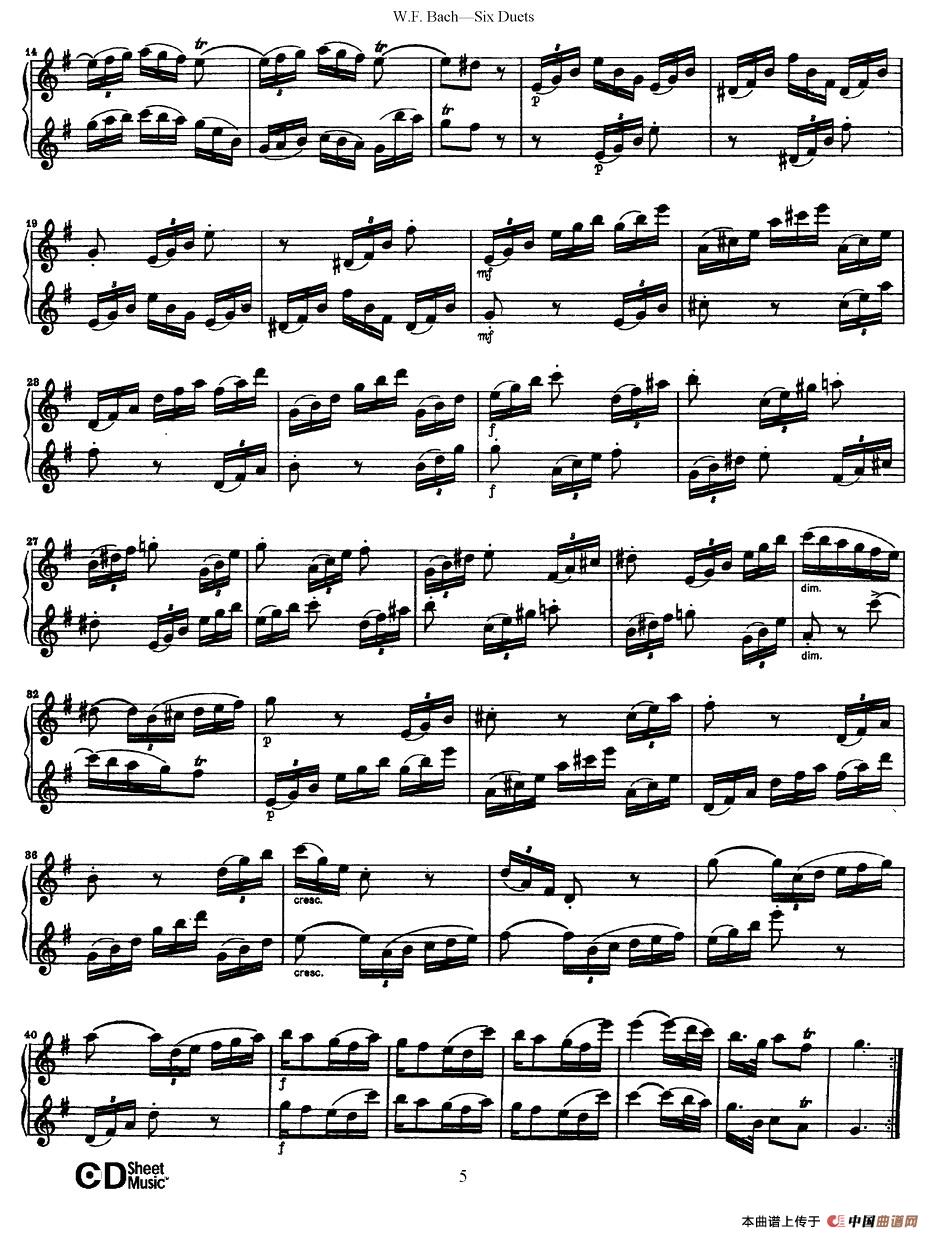 Six  Duets（6首二重奏）（1）萨克斯曲谱（图3）