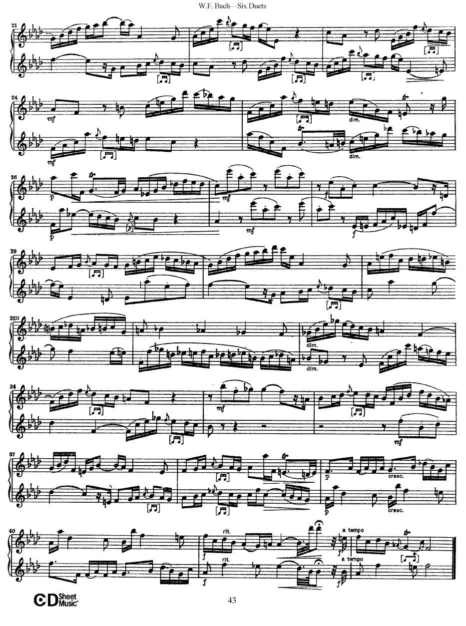 Six Duets（6首二重奏）（6）萨克斯曲谱（图2）